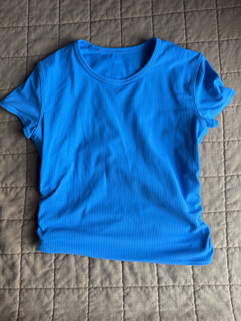 Lululemon Cross Back Blue Ribbed Top